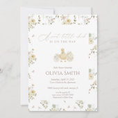 Invitation Sweet Little Chick Floral Baby Shower (Devant)