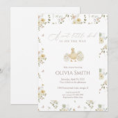 Invitation Sweet Little Chick Floral Baby Shower (Devant / Derrière)