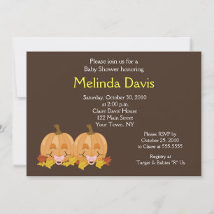 Invitation Sweet Little Citrouille 5x7 Automne Baby shower In