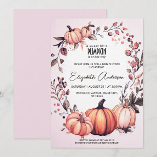 Invitation Sweet Little Citrouille Baby shower d'automne