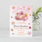 Invitation Sweet Little Citrouille Baby shower d'automne (Debout devant)