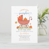 Invitation Sweet Little Citrouille Baby shower de transport b (Debout devant)