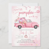 Invitation Sweet Little Citrouille Baby shower fille rose (Devant)