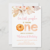 Invitation Sweet Little Citrouille Boho Premier anniversaire (Devant)