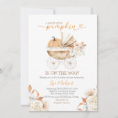 Invitation Sweet Little Citrouille Poussette Baby shower Flor (Devant)