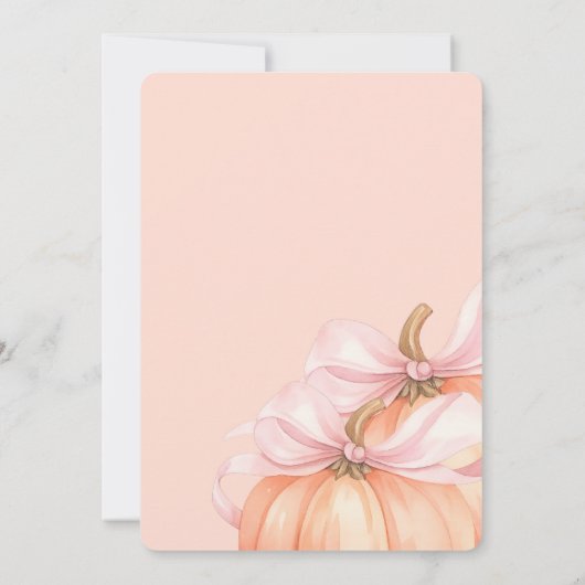 Invitation Sweet Little citrouille rose arc est en chemin (Dos)