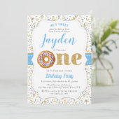 Invitation Sweet Little Donut Boys 1er Anniversaire Invitatio (Debout devant)