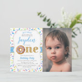 Invitation Sweet Little Donut Boys 1er Anniversaire Invitatio (Debout devant)
