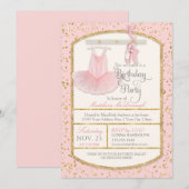 Invitation Sweet Little Girl Ballerina Ballet Anniversaire (Devant / Derrière)