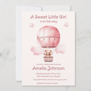Invitation Sweet Little Girl on the Way Baby shower