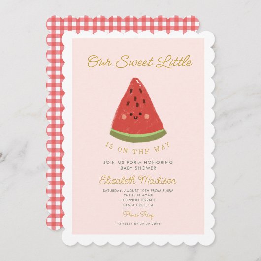 Invitation Sweet Little Melon est sur le chemin Baby shower