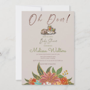Invitation Sweet Little Oh Deer Woodland Animaux sauvages Flo