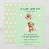 Invitation Sweet Little One sur le chemin Baby shower vert (Devant / Derrière)