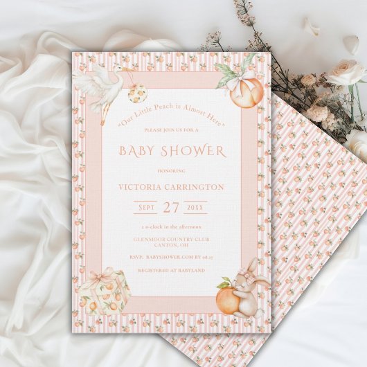 Invitation Sweet Little Peach Baby Shower