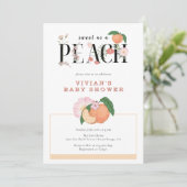Invitation Sweet Little Peach & Baby shower Floral (Debout devant)