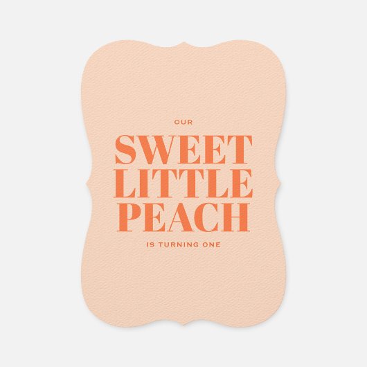 Invitation Sweet Little Peach Girl Premier anniversaire