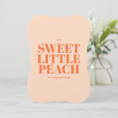 Invitation Sweet Little Peach Girl Premier anniversaire (Debout devant)