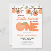 Invitation Sweet Little Peach Premier anniversaire (Devant)