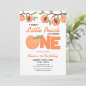 Invitation Sweet Little Peach Premier anniversaire (Debout devant)