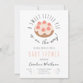 Invitation Sweet Little Pie Baby shower manuscrit fille (Devant)