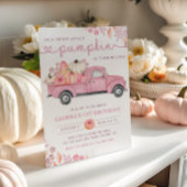 Invitation Sweet Little Pumpkin Pink Autumn Birthday