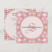 Invitation Sweet Love Hearts Dentelle Monogramme Mariage (Devant / Derrière)