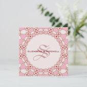 Invitation Sweet Love Hearts Dentelle Monogramme Mariage (Debout devant)