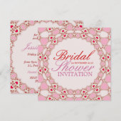 Invitation Sweet Love Hearts dentelle nuptiale douche Invitat (Devant / Derrière)