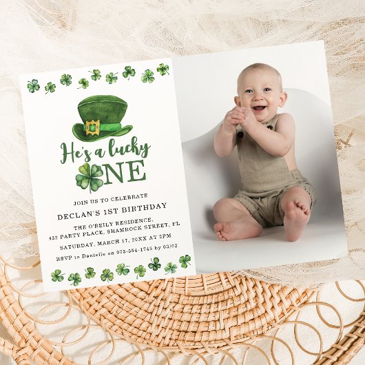 Invitation Sweet Lucky One Photo Anniversaire