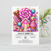 Invitation Sweet Magique Candyland Digital Anniversaire (Debout devant)