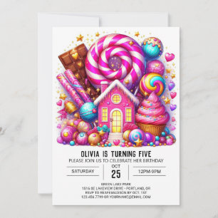 Invitation Sweet Magique Candyland Digital Anniversaire