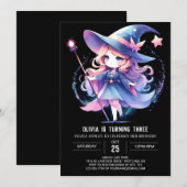 Invitation Sweet Majestic Wizard Anniversaire (Devant / Derrière)
