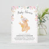 Invitation Sweet Mama & Baby Bunnies Baby shower (Debout devant)