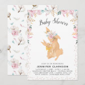 Invitation Sweet Mama & Baby Bunnies Baby shower (Devant / Derrière)