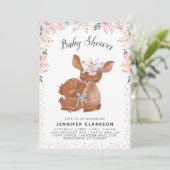 Invitation Sweet Mama & Baby Deer Welcome Baby (Debout devant)