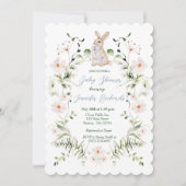 Invitation Sweet Meadow Bunny & Wildflowers Baby Shower (Devant)