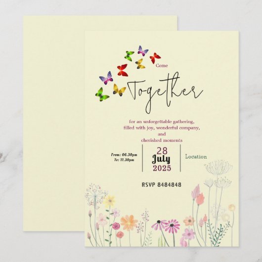 Invitation Sweet memories gathering  (Devant / Derrière)