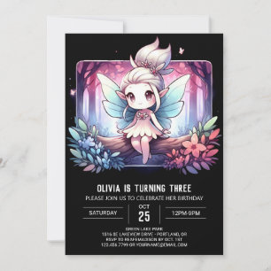 Invitation Sweet Minimaliste Fairy Anniversaire