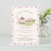 Invitation Sweet Miss Onederful Pink Bow Citrouille 1er anniv (Debout devant)