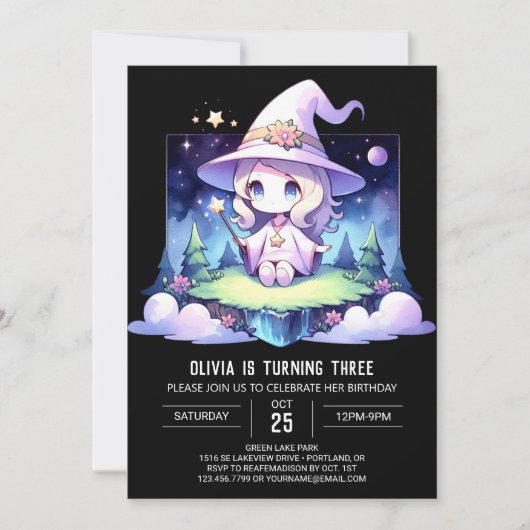 Invitation Sweet Modern Wizard Anniversaire (Devant)