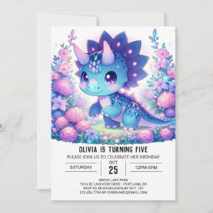 Invitation Sweet moderne Dinosaur numérique anniversaire