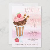 Invitation Sweet One 1er Anniversaire Crème glacée (Devant)