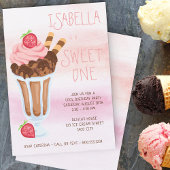 Invitation Sweet One 1er Anniversaire Crème glacée