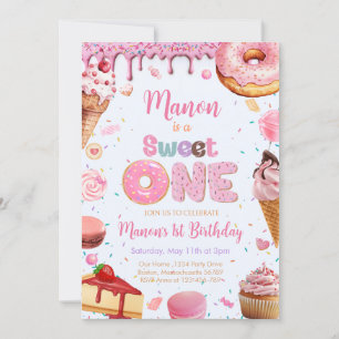Invitation Sweet One 1er anniversaire fête Fille