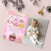 Invitation Sweet One 1er Anniversaire Rose Faux Parties scint