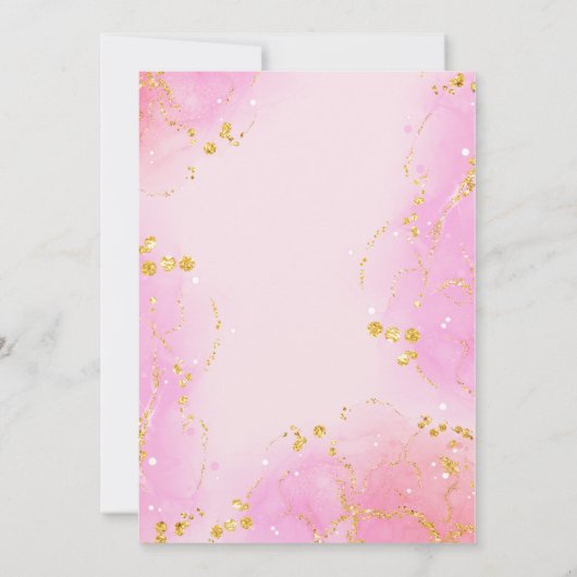 Invitation Sweet One 1er Anniversaire Rose Faux Parties scint (Dos)