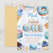 Invitation Sweet One 1st Birthday Boy (Devant / Derrière)