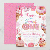 Invitation Sweet One 1st Birthday Girl (Devant / Derrière)