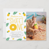 Invitation Sweet One Ananas 1ère fête d'anniversaire (Devant)