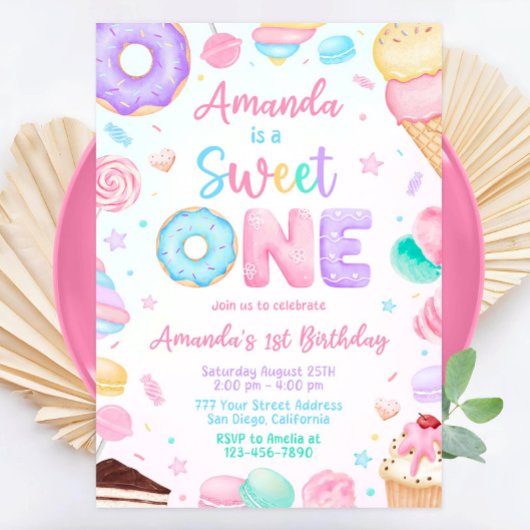 Invitation Sweet One Anniversaire Invitation, 1er Anniversair
